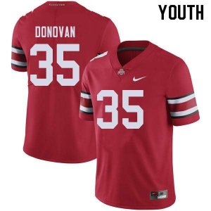 NCAA Ohio State Buckeyes Youth #35 Luke Donovan Red Nike Football College Jersey MDM6345YR